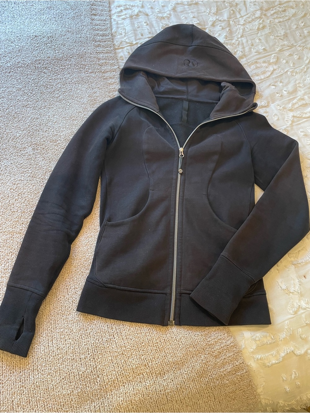 Lululemon Black Scuba Hoodie Zip-Up Jacket - size 4
